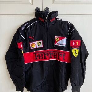 Ferrari Black and Red Logo Jacket